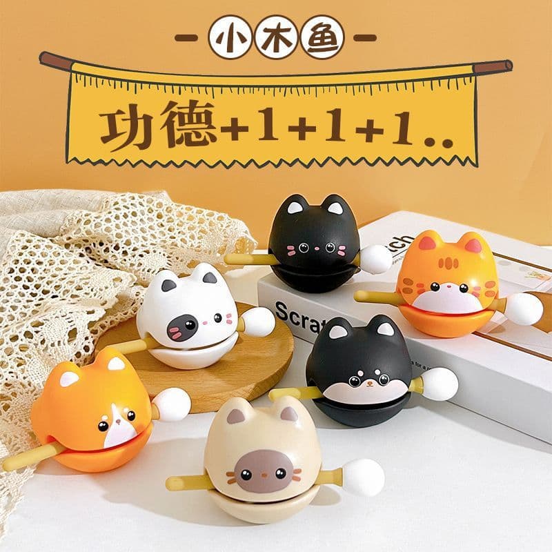 Wholesale Stress Relief Small Wooden Fish Ornament Office Desktop Mood Healing Item Cute Zen Wooden Fish Percussion Gift