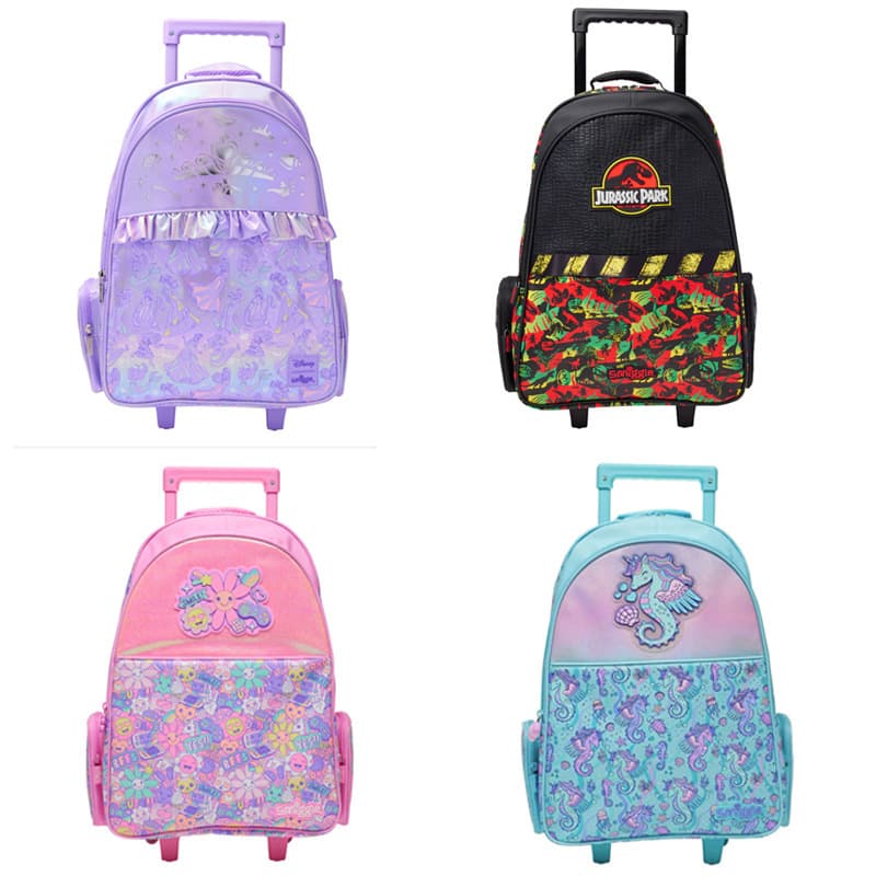 Australian smiggle trolley schoolbag student large-capacity trolley bag primary and secondary school students outdoor leisure wheeled backpack