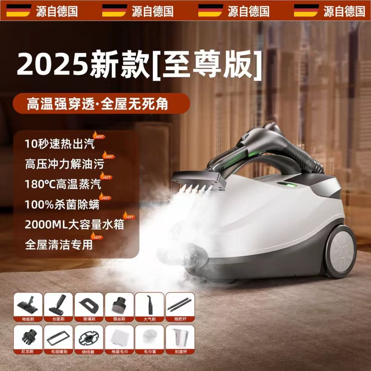 Household Steam Cleaner High Temperature High Pressure Cleaning Kitchen Range Hood Air Conditioner Steam Mop Multifunctional All-in-One Machine