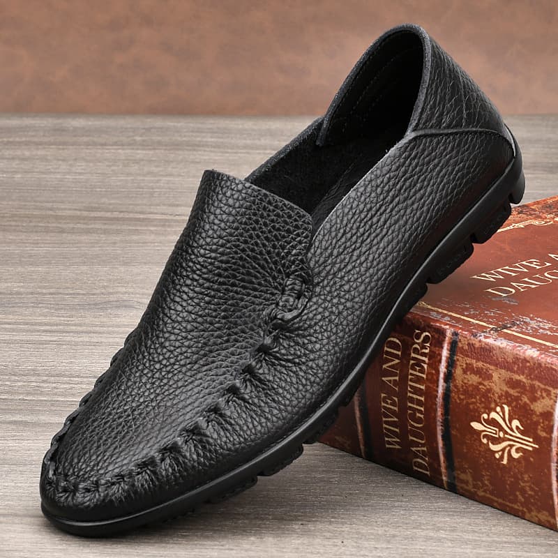 Men's Genuine Leather Loafers Casual Oxford Shoes Soft Sole Breathable Driving Shoes Low-Top
