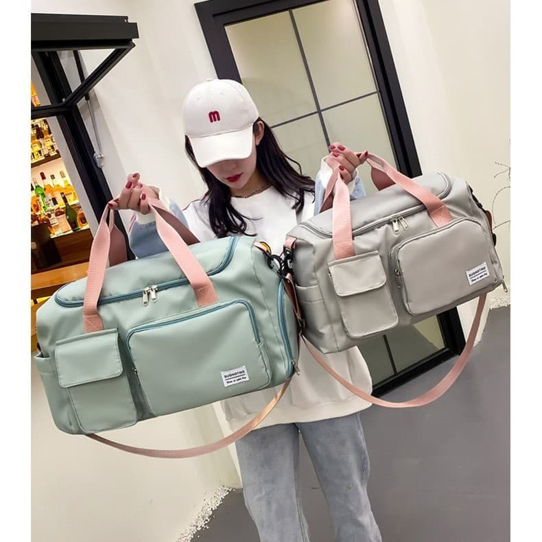 Cross-Border Wet and Dry Separation Training Sports Gym Bag Women's Large Capacity Handheld Shoulder Swimming Bag Short Trip Travel Bag
