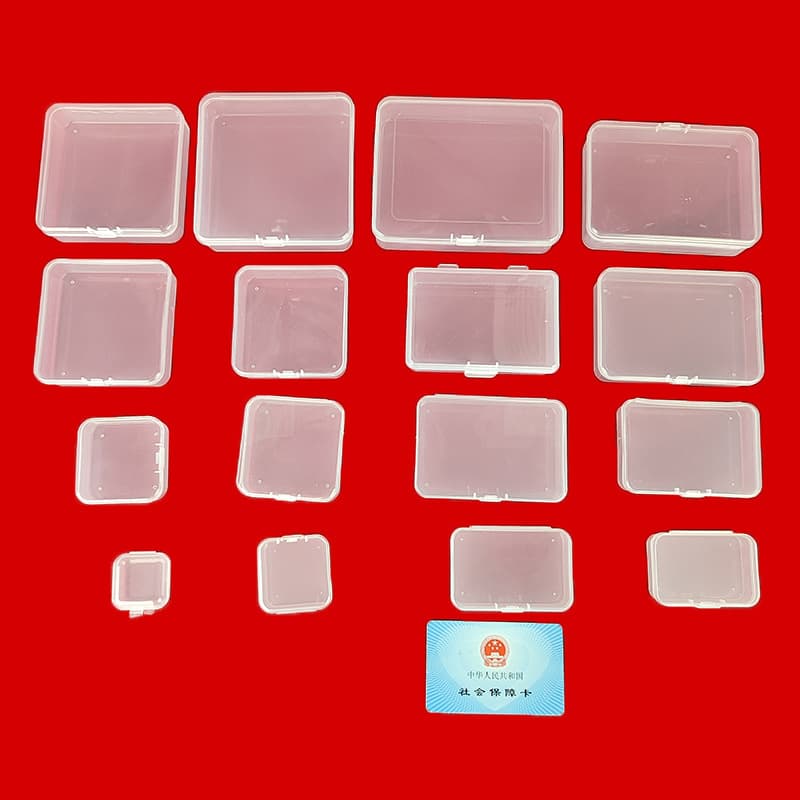Transparent Plastic Small Box with Lid for Ring Earrings Bank Card Sealed Storage Electronic Parts Packaging