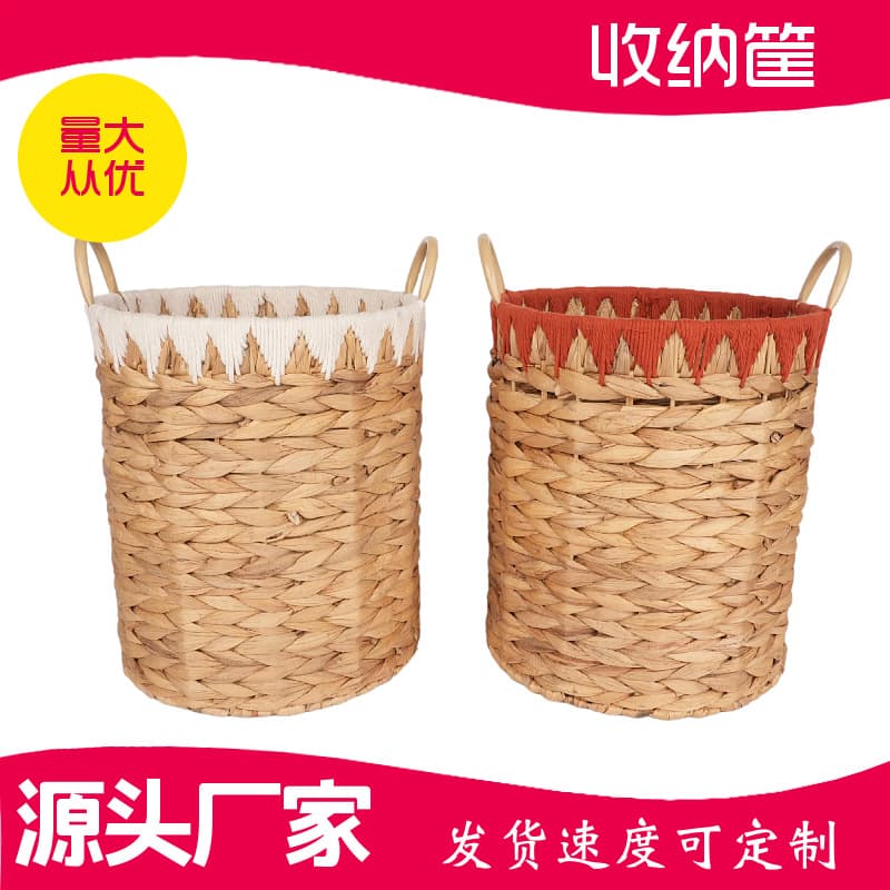 Cross-border household woven portable storage basket indoor bath dirty clothes basket hand-woven calabash storage basket