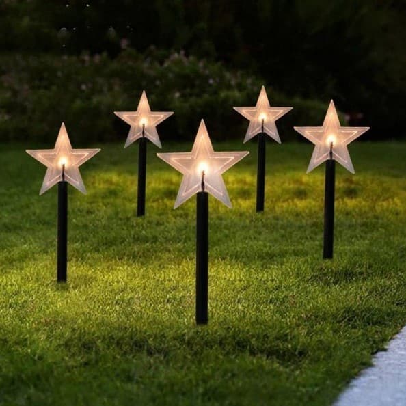 New Christmas Solar Santa Claus Courtyard Light Outdoor Waterproof Small Star Landscape Ground Stake Lawn Lamp