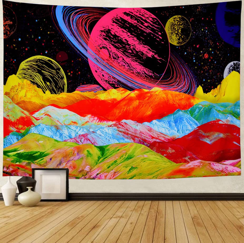 Psychedelic Eye Tapestry Colorful Floral Wall Hanging Room Carpet European Style Psychedelic Art Home Decor