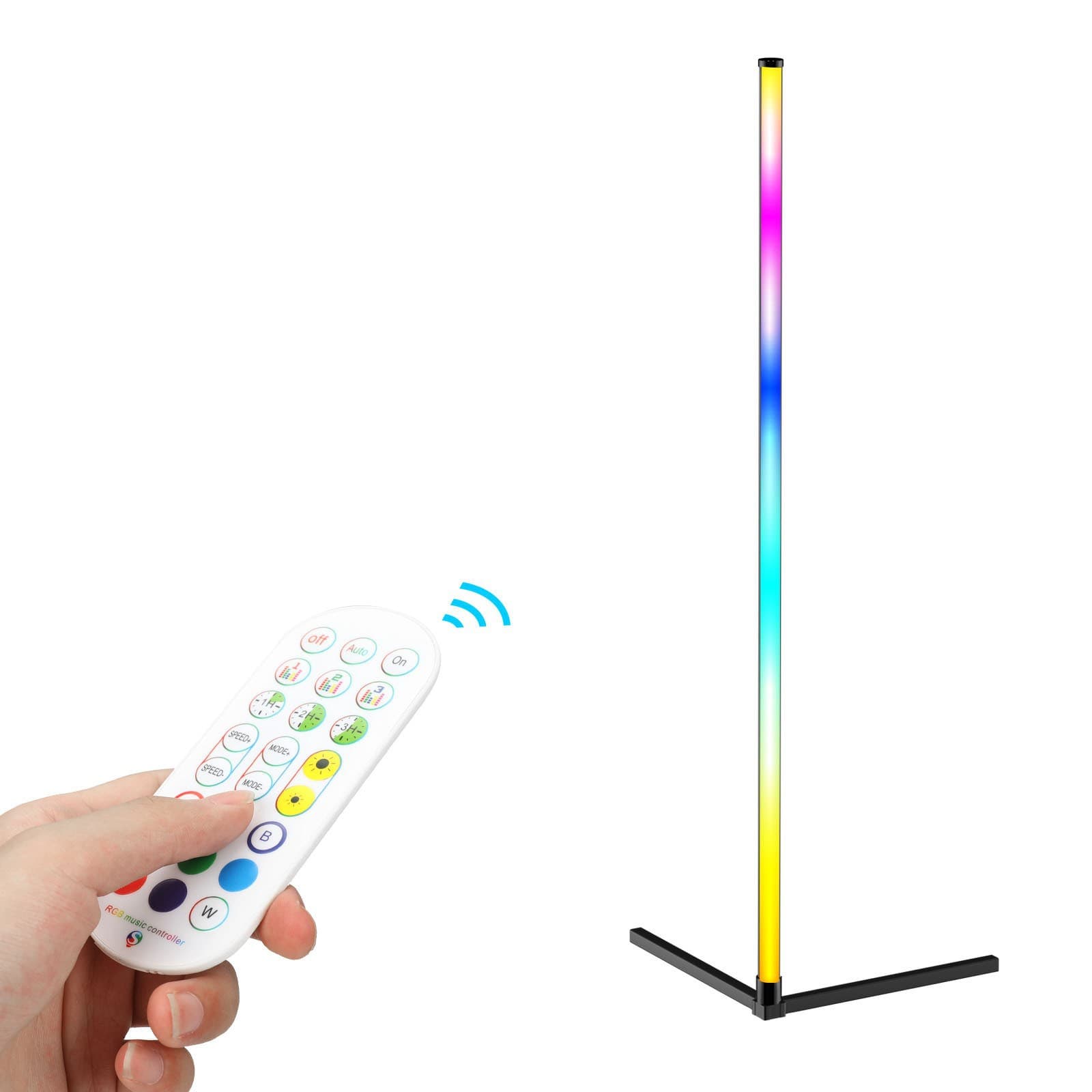 LED Ambience Floor Lamp RGB Color-Changing Floor Lamp 2.4G Bluetooth APP Living Room Gaming Corner Voice Control Sound-Activated Pickup Light