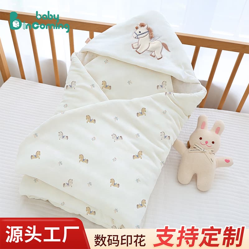 Newborn Pure Cotton Class A Mulberry Silk Thermostatic Swaddle Blanket for Infants, Maternity Ward, All-Season Baby Wrap for Outdoor Use