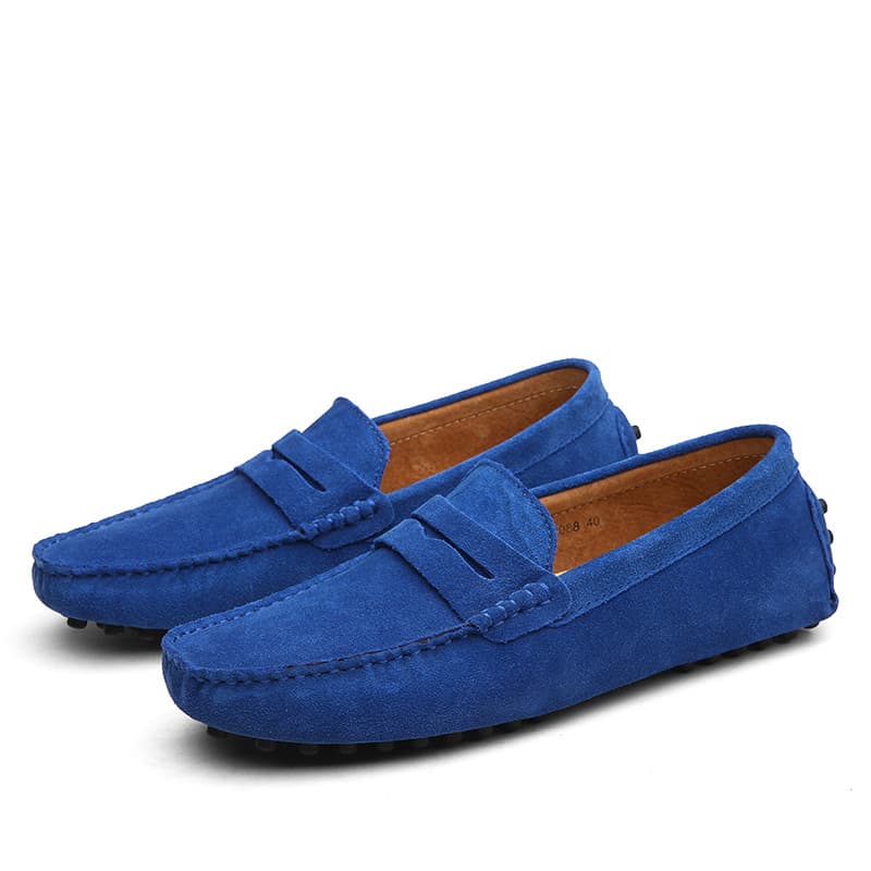 Men's Driving Moccasins Foreign Trade Genuine Leather Driving Shoes Suede Leather Versatile Casual Lightweight Men's Loafers Leather Shoes