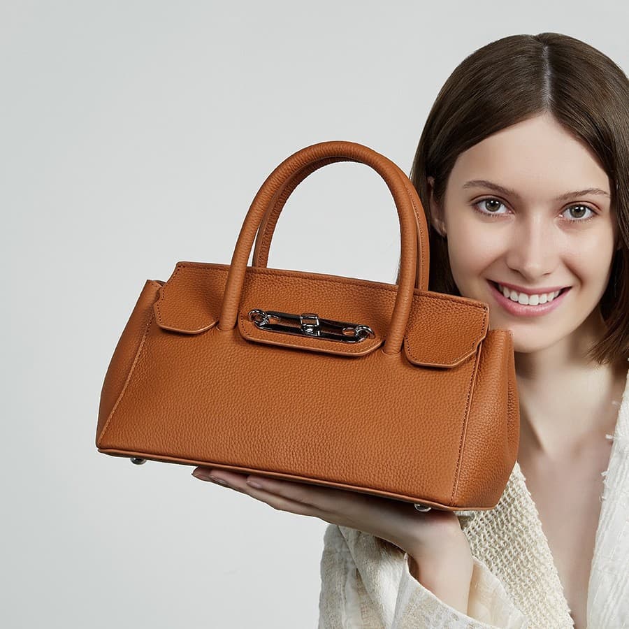 Genuine Leather Women's Bag, Platinum Kelly Bag, Women's 2025 New Model Handbag, Crossbody Bag, Mom Bag, Versatile Shoulder Bag