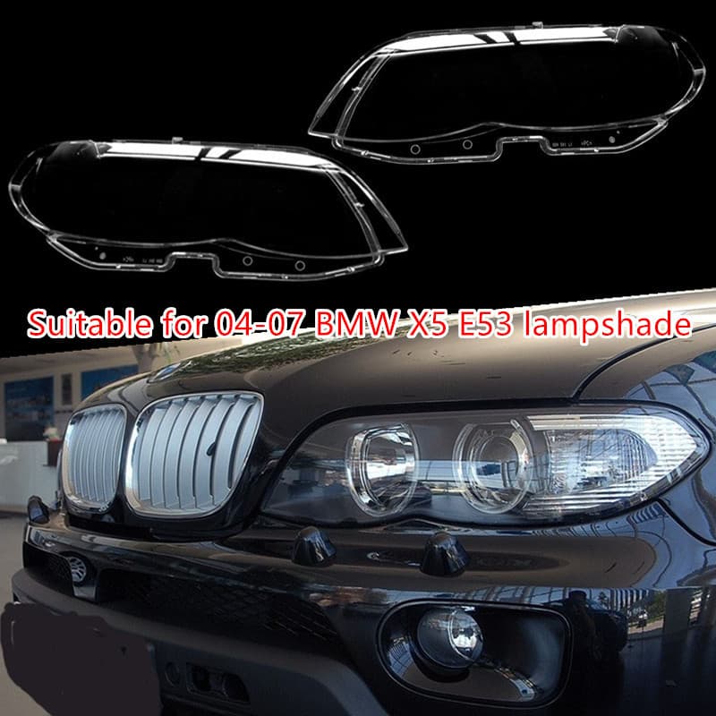 Compatible with BMW X5 Headlight Lens 04-07 Late Model E53 Front Headlight Lens Acrylic Glass Lens Cover