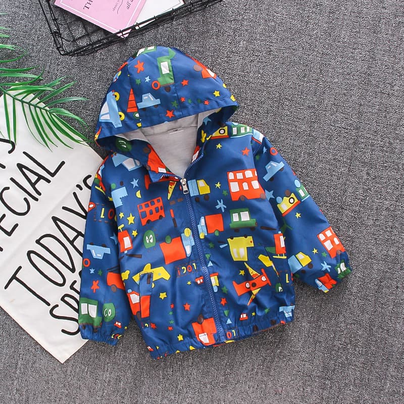 Children's Jackets Autumn New Cartoon Bear Boys Girls Long-Sleeved Jackets Windproof Jackets