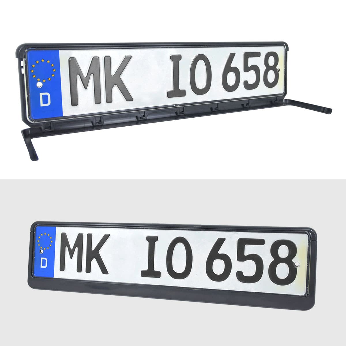 Cross-border EU License Plate Frame Plastic License Plate Holder EU Single-Side Half-Open Style License Plate Frame