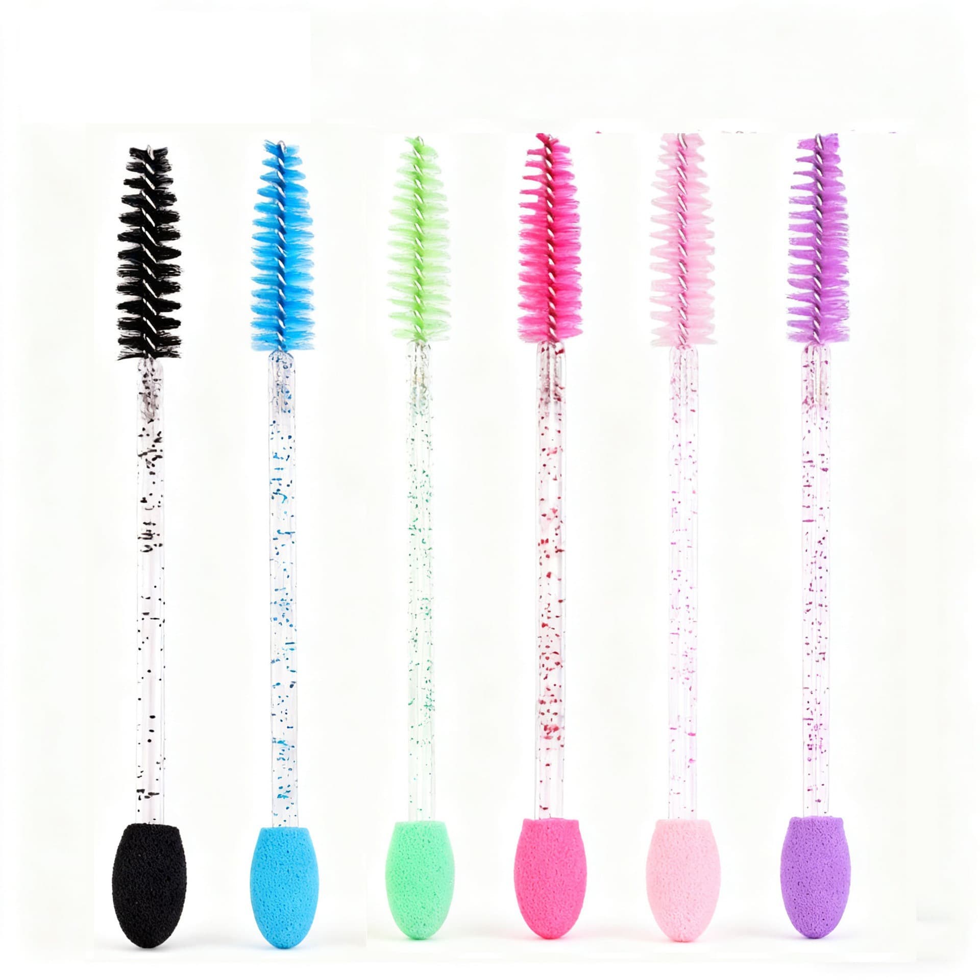 Dual-Purpose Eyeshadow Stick Double-Ended Latex Cotton Eyeshadow Brush Crystal Eyelash Brush 2-in-1 Disposable Makeup Brush Makeup Tool