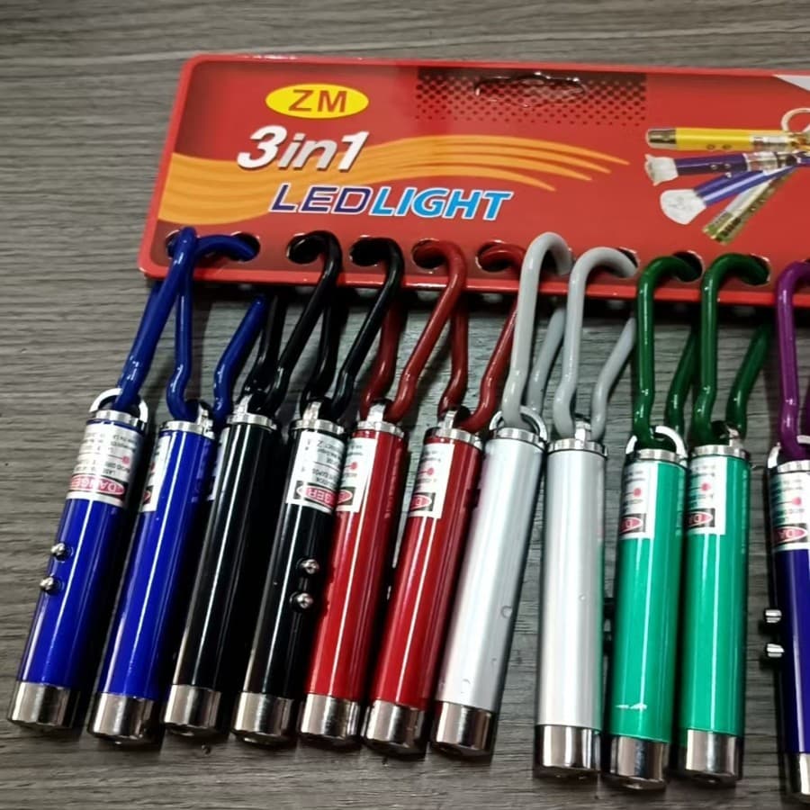 Multifunctional Plastic Clip Card Straight Tube 3-in-1 Laser Light Purple White High-Power Super Bright Laser Pointer