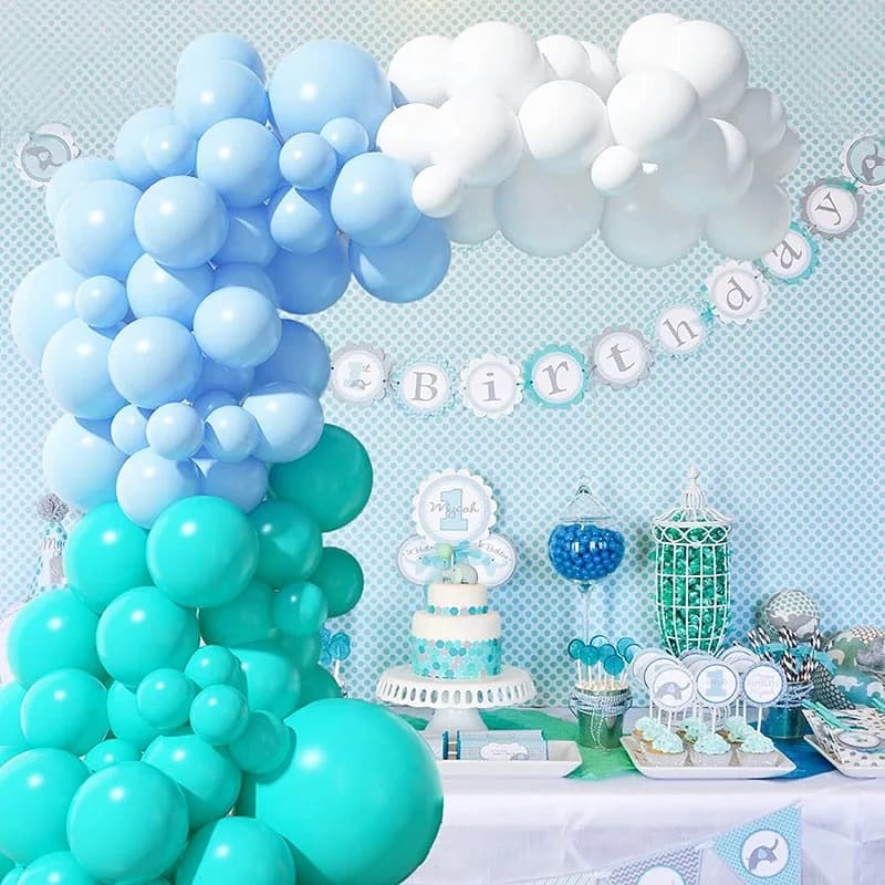 New Theme Balloon Chain Set Birthday Balloons Navy Blue Ocean Theme Party Background Arch Decoration