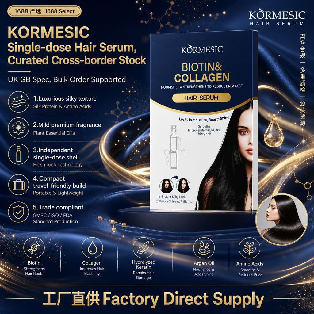 Premium KORMESIC Biotin Collagen Single-Dose Serum for Silky Hair Cross-Border Factory Wholesale