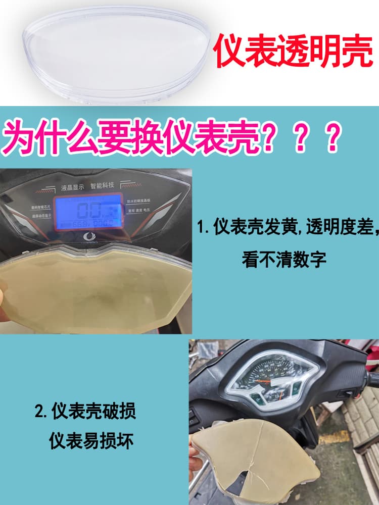 Suitable for Shangling electric vehicle meter shell transparent waterproof cover, universal for electric bike dashboard plastic.