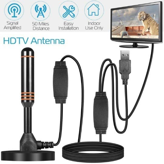 Digital TV Antenna DVB-T2 Antenna with Amplifier Indoor Terrestrial Vehicle DTMB Antenna Extended Suction Cup