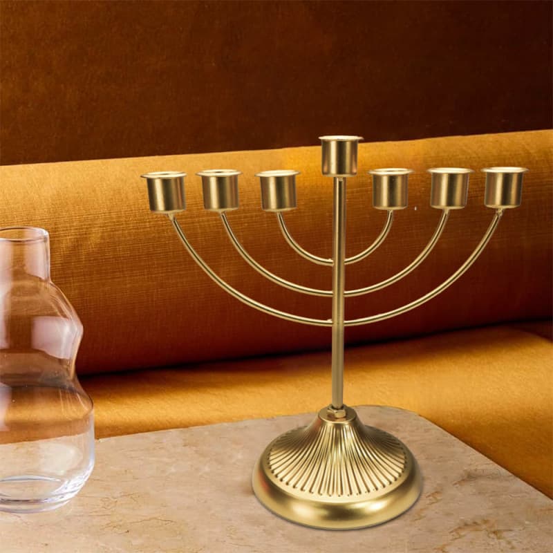 European and American Creative Home Decorative Layout Accessories Electroplated Gold Seven-head Candle Holder Candle Utensil Assembly Base