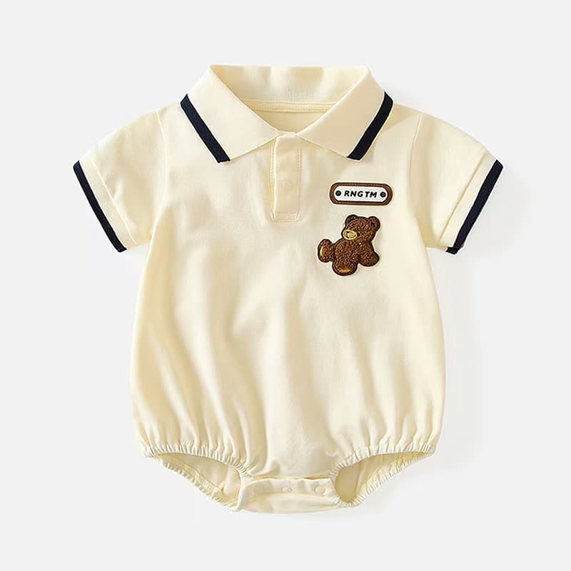 Summer light luxury bear baby swaddling clothes baby triangle hoodie short-sleeved close-fitting swaddling clothes newborn baby clothes