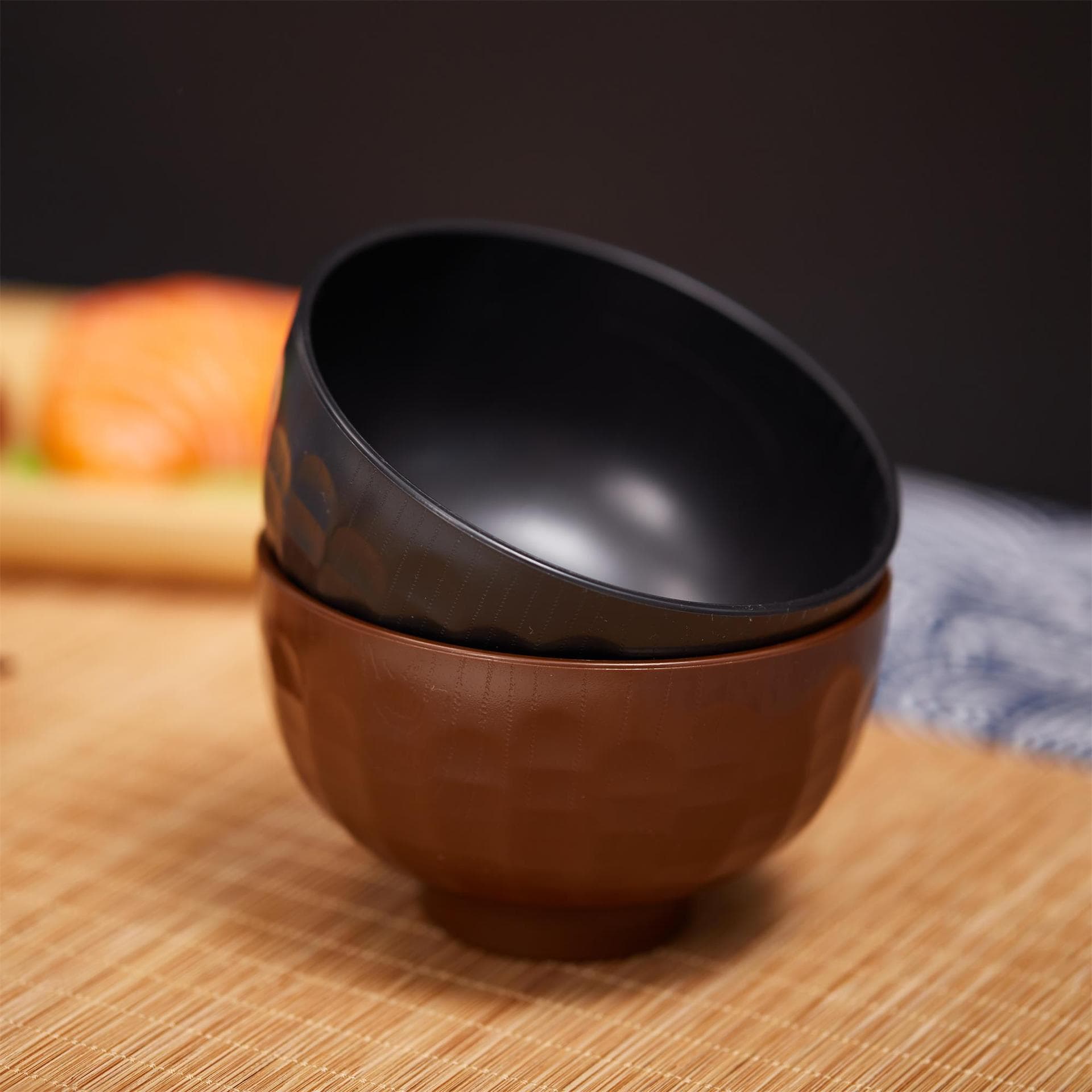 Japanese-style small soup bowl for one person, turtle-back bowl, miso soup bowl, rice bowl, wood-grain bowl, turtle-shell bowl