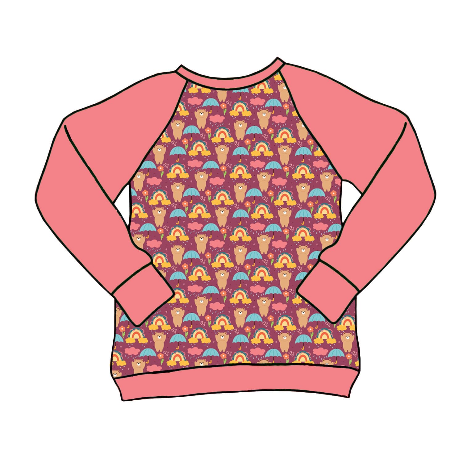 Cross-border wholesale custom autumn raglan long-sleeve sweatshirt with digital printing technology