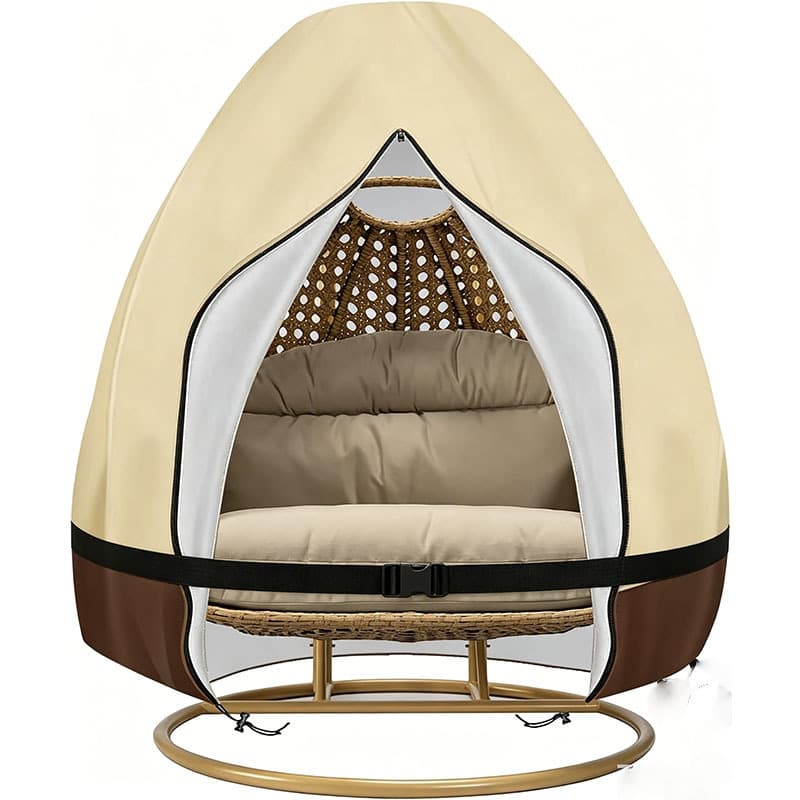 Egg Chair Cover 210 Oxford Fabric Eggshell Cover Waterproof Outdoor Hanging Chair Dust Cover Zipper Hanging Chair Swing Cover