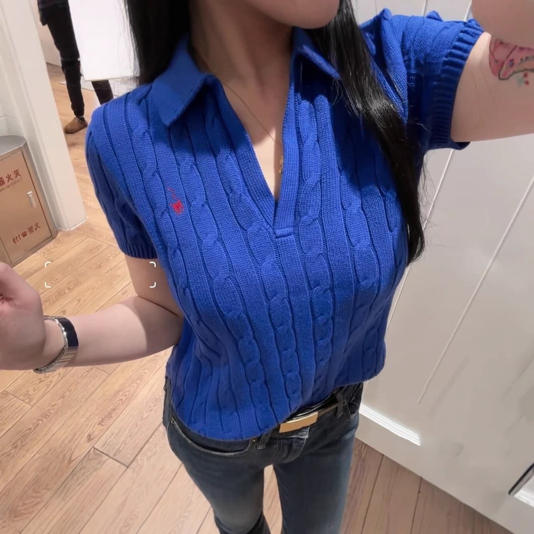 High version, high quality, in stock, Raf's new small label embroidered short-sleeved T-shirt, fashionable and versatile women's short-sleeved T-shirt