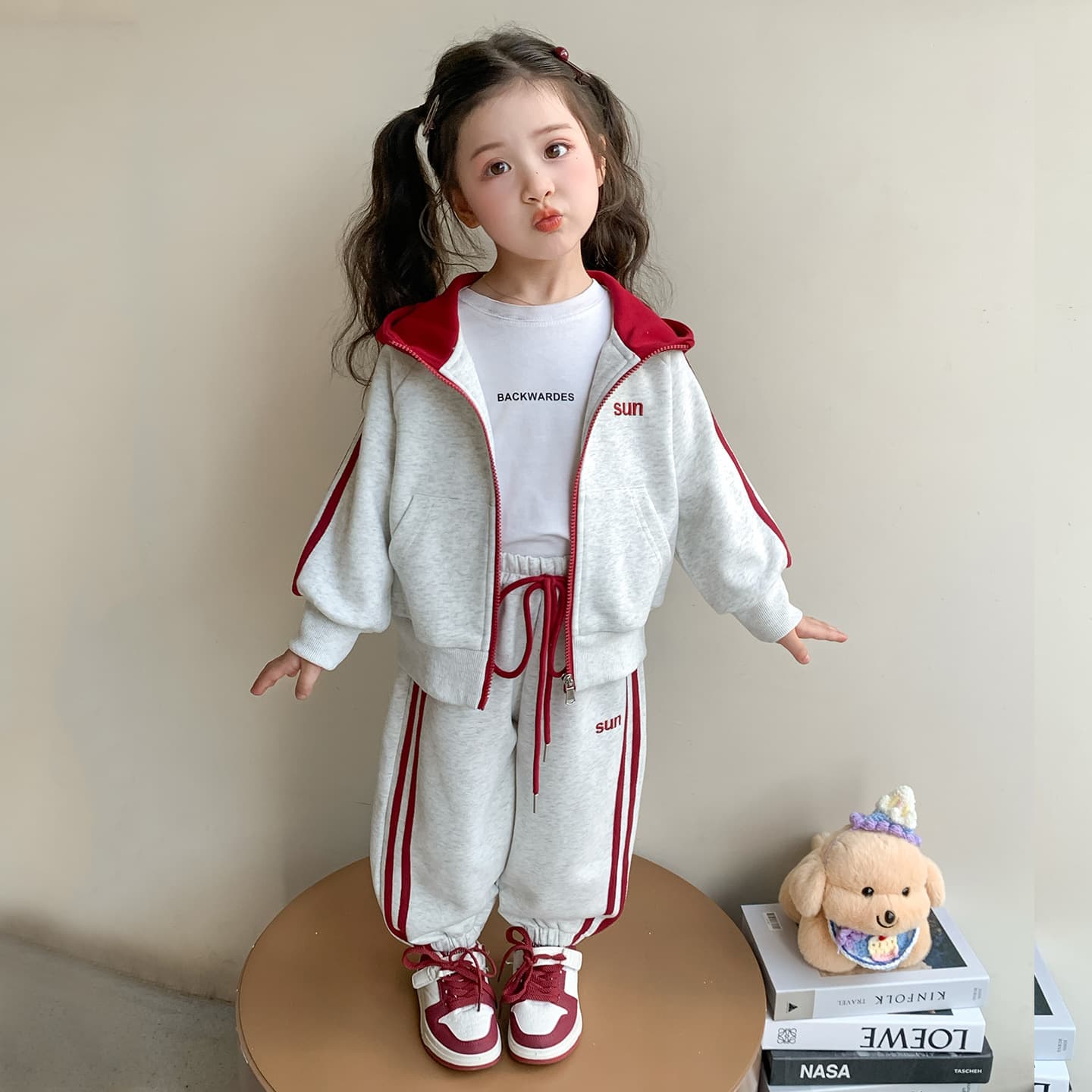 Boys' and Girls' Fall Letter Tape Set 2026 New Trendy Campus Sport Two-Piece Kids Wholesale