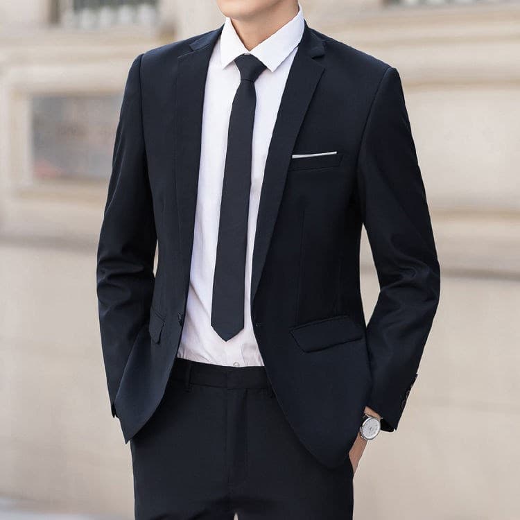 Graduation season men's suit, slim student job interview formal defense suit, first set of workplace suit