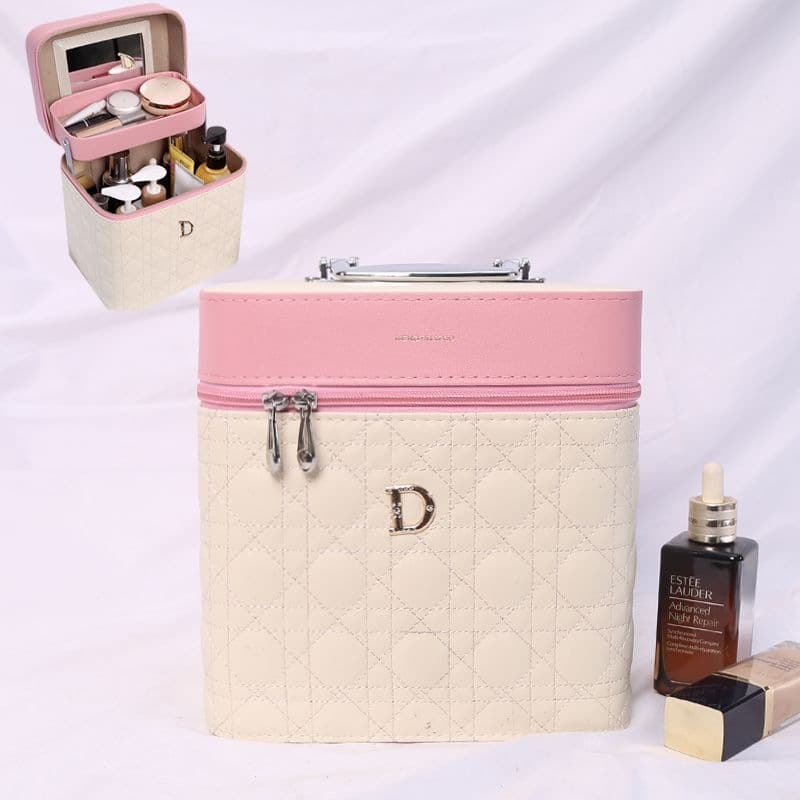 New Cosmetic Bag Fashionable High-Appearance Large-Capacity Portable Cosmetic Storage Box Handheld Case Waterproof for Travel