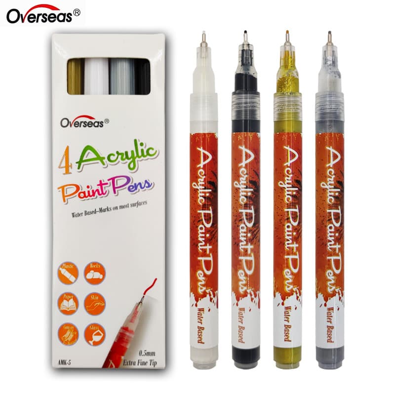 Ultra-fine 0.5mm Nail Art Marker Pen Model Coloring Art Drawing Line Painting Acrylic Pen Cross-border Office Cultural Supplies