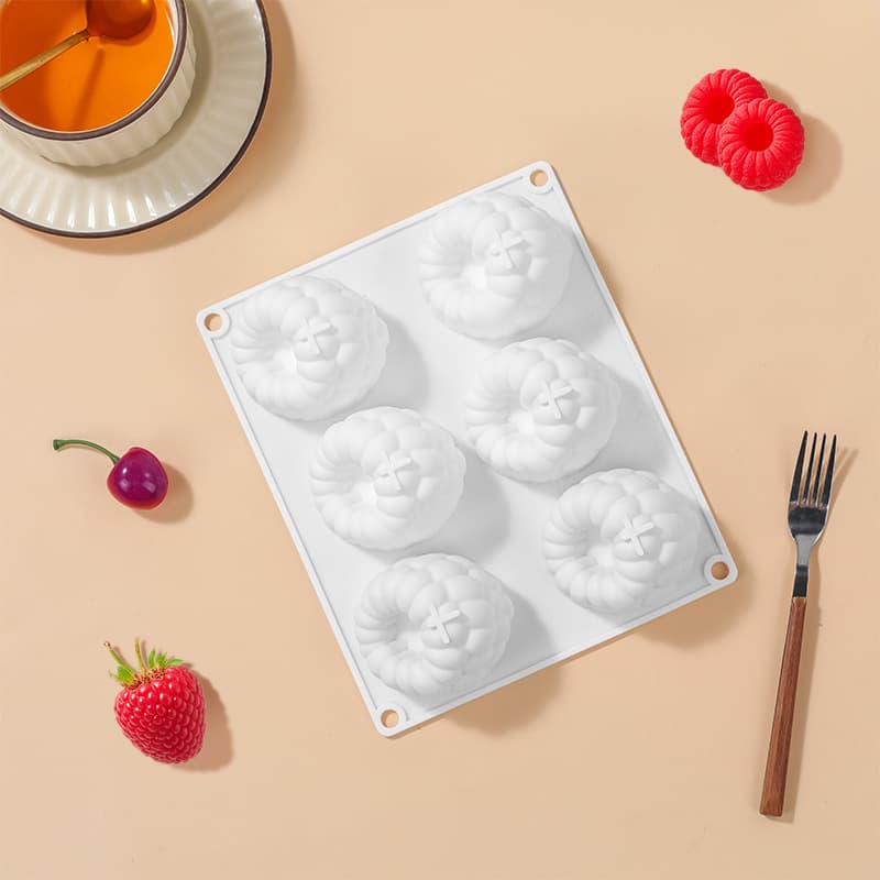 New 6-cavity large raspberry mousse food-grade silicone mold for baking French desserts and cakes