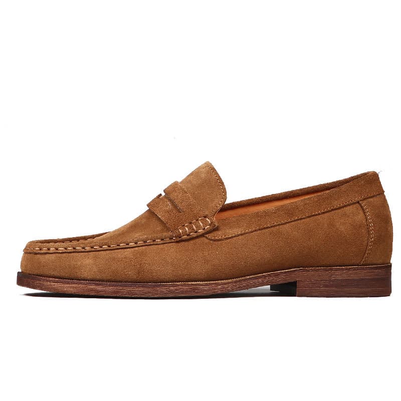 Men's Leather Loafers Genuine Leather Driving Shoes Slip-On Suede New Casual Leather Shoes Sanded Men's Shoes