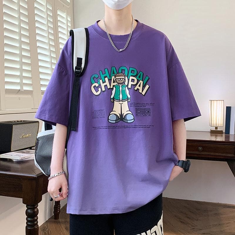 Youth short-sleeved t-shirt 2025 new style boys junior high school students trendy and handsome half-sleeved loose summer tops for older children