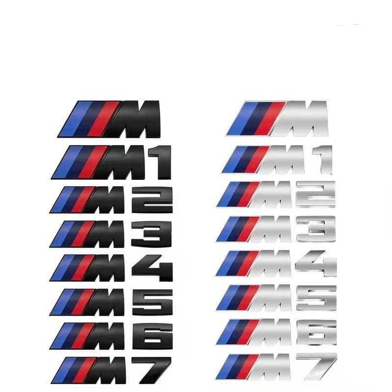 For BMW M Rear Trunk Emblem M1 M2 M3 M4 M5 M6 Letter Badge 3 Series 5 Series X6M Modified Fender Decal