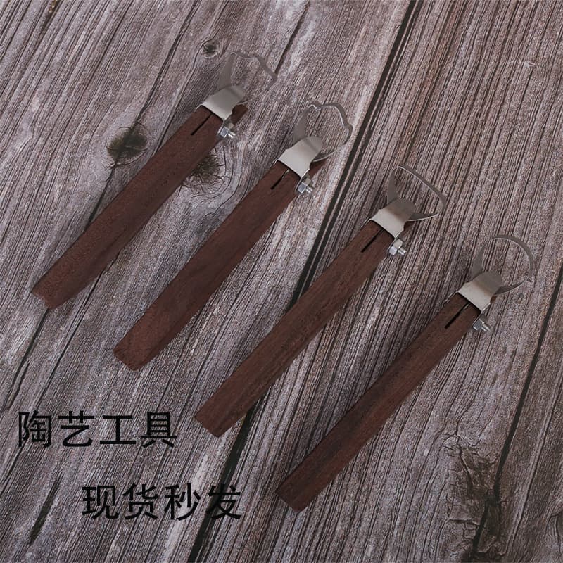 Cross-border Stock Pottery Handle Tool, Handmade DIY Clay Wooden Teacup Water Cup Sculpture Scraper In Stock
