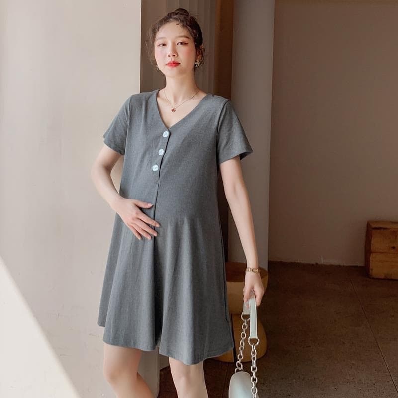 Maternity Summer Dress Breastfeeding-Friendly Fashionable Loose Trendy Age-Defying T-Shirt Dress for Stylish Moms