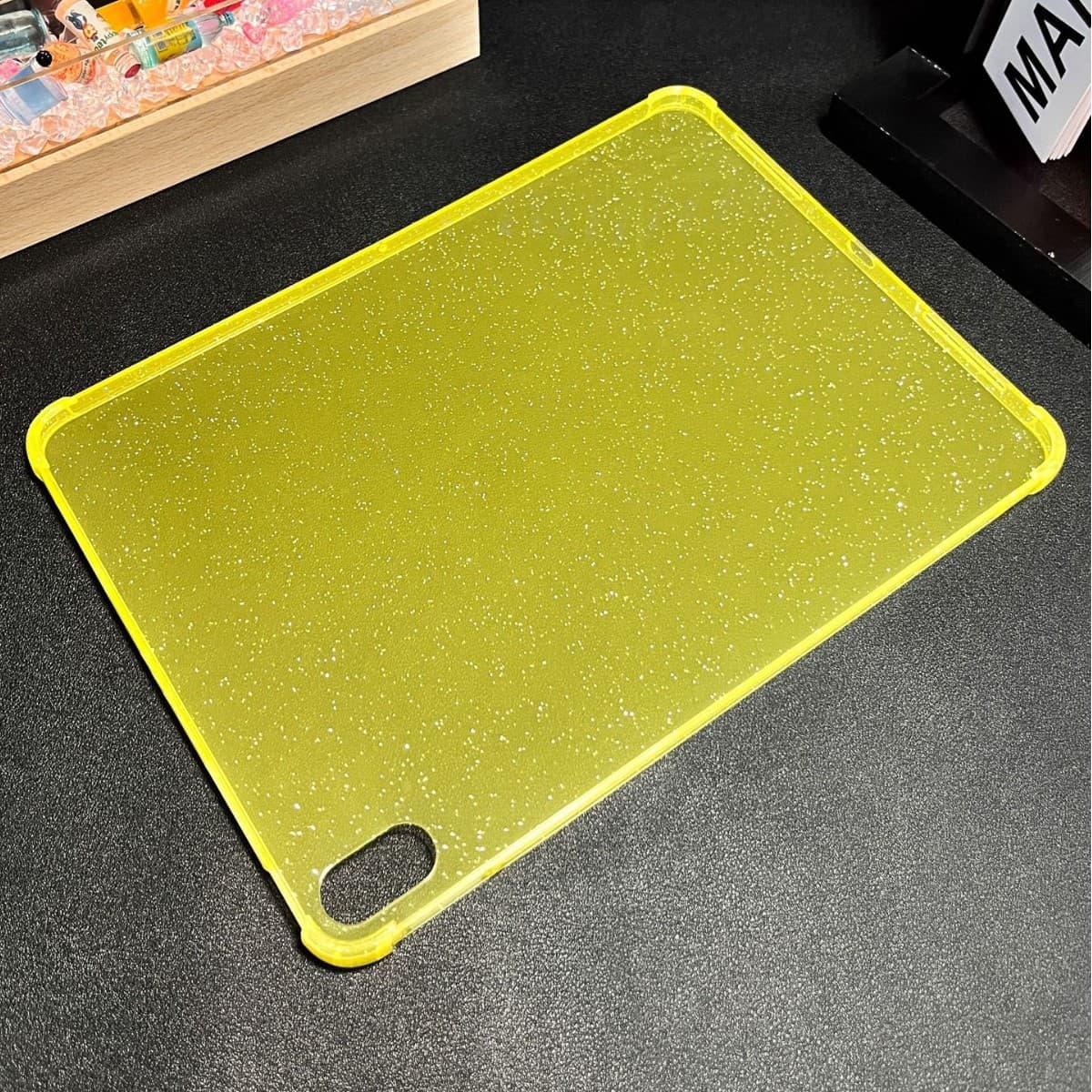 Suitable for ipad protective case, glitter glitter powder, four-corner anti-fall tablet protective cover, black transparent pad case manufacturer