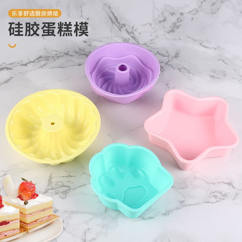 Baking Mold Silicone Cake Mold Star Flower Cat Paw Shape Cake Mold Steamed Cake Mold Silicone Mold Chocolate Mold