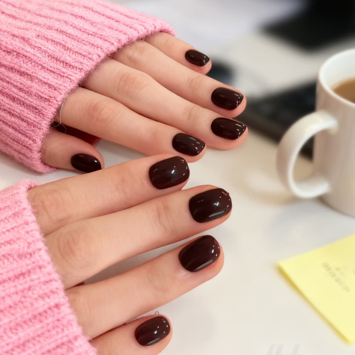 Trendy Maillard Caramel Nails 2026 New Brown Rich Chocolate Bean Nails Press-On Nail Tips Stickers