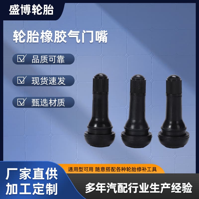 Universal Automotive Accessories Vacuum Tire Valve Stem Black Rubber Aluminum Alloy Motorcycle Tire Valve Wholesale