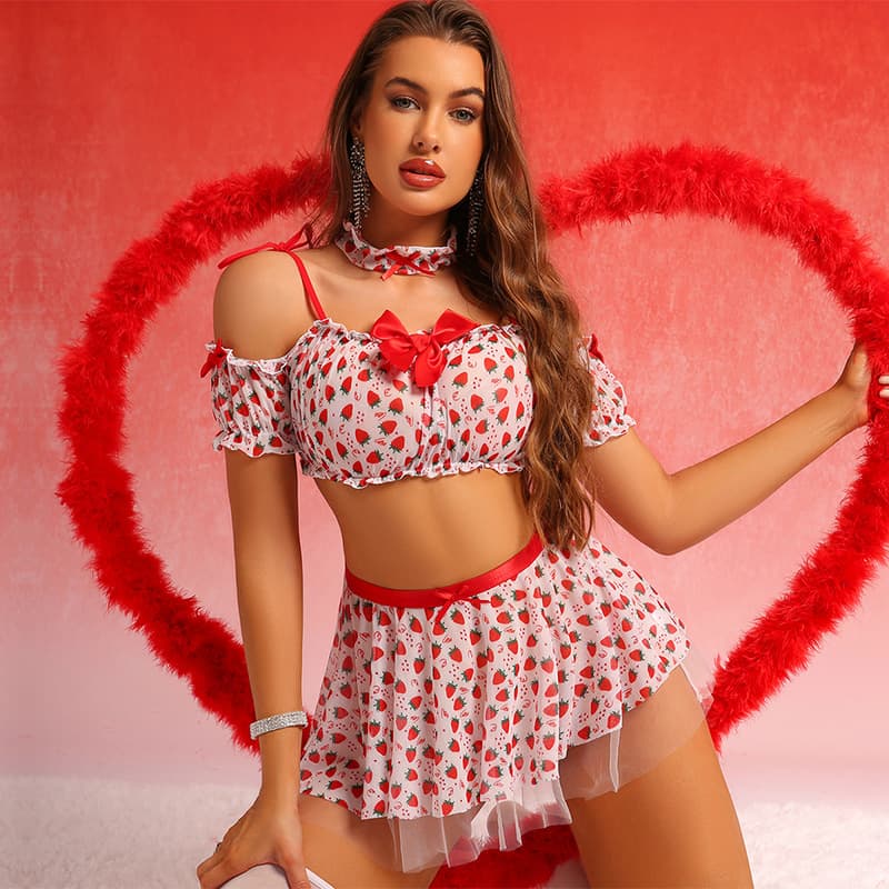 Cross-Border European, American, Japanese, and Korean Amazon Sexy Pure Desire Passionate Hot Polka Dot Mesh Sheer Lingerie for Women
