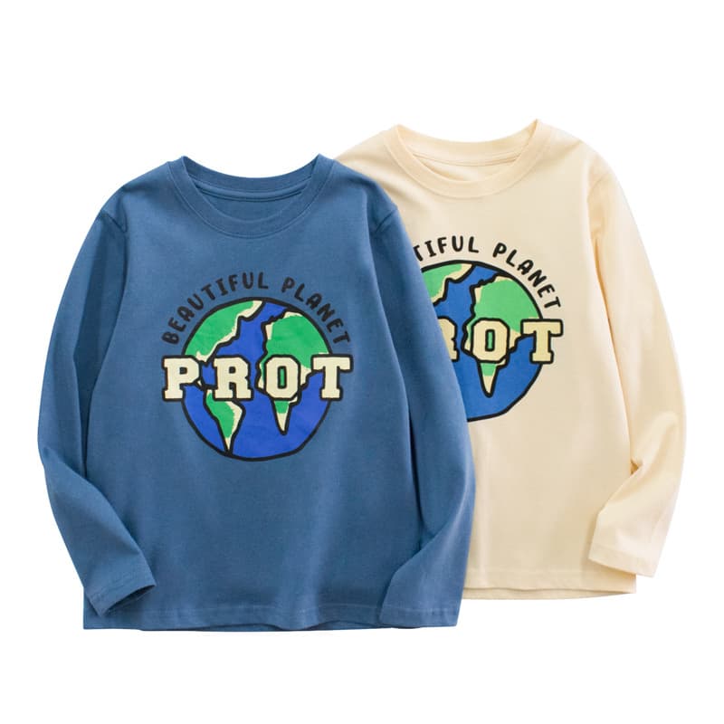 GRRR Trendy Long Sleeve Boy T-shirt Bulk Clothing Base Layer Shirt for Medium And Large Children Soft Cotton Korean Style