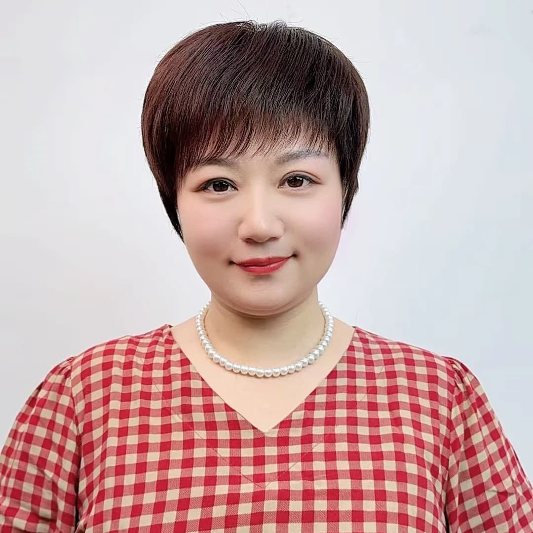 Real Human Hair Wig Cap with Upgraded Lace Front, Short Hair Style, Easy to Wear and Secure Fit, Voluminous Look