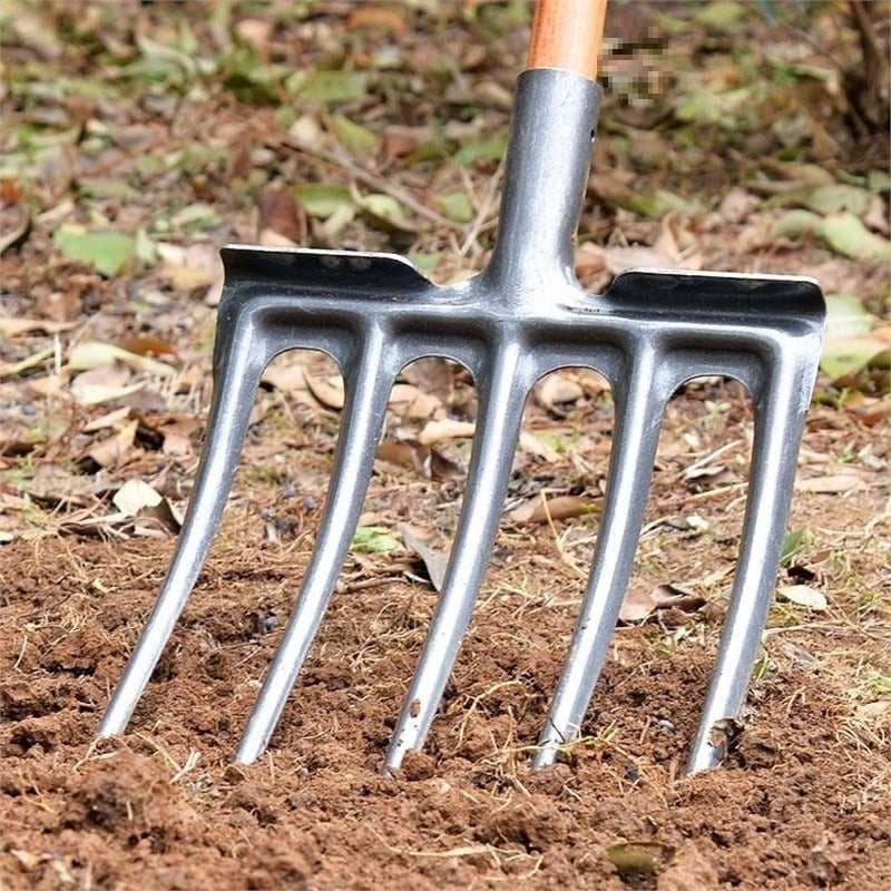 Steel Fork Head, Manganese Steel Soil Turning Tool, Loosening Iron Fork, Agricultural Fork, Hoe, Complete Rural Farming Tools, Soil Digger, Garlic Digger
