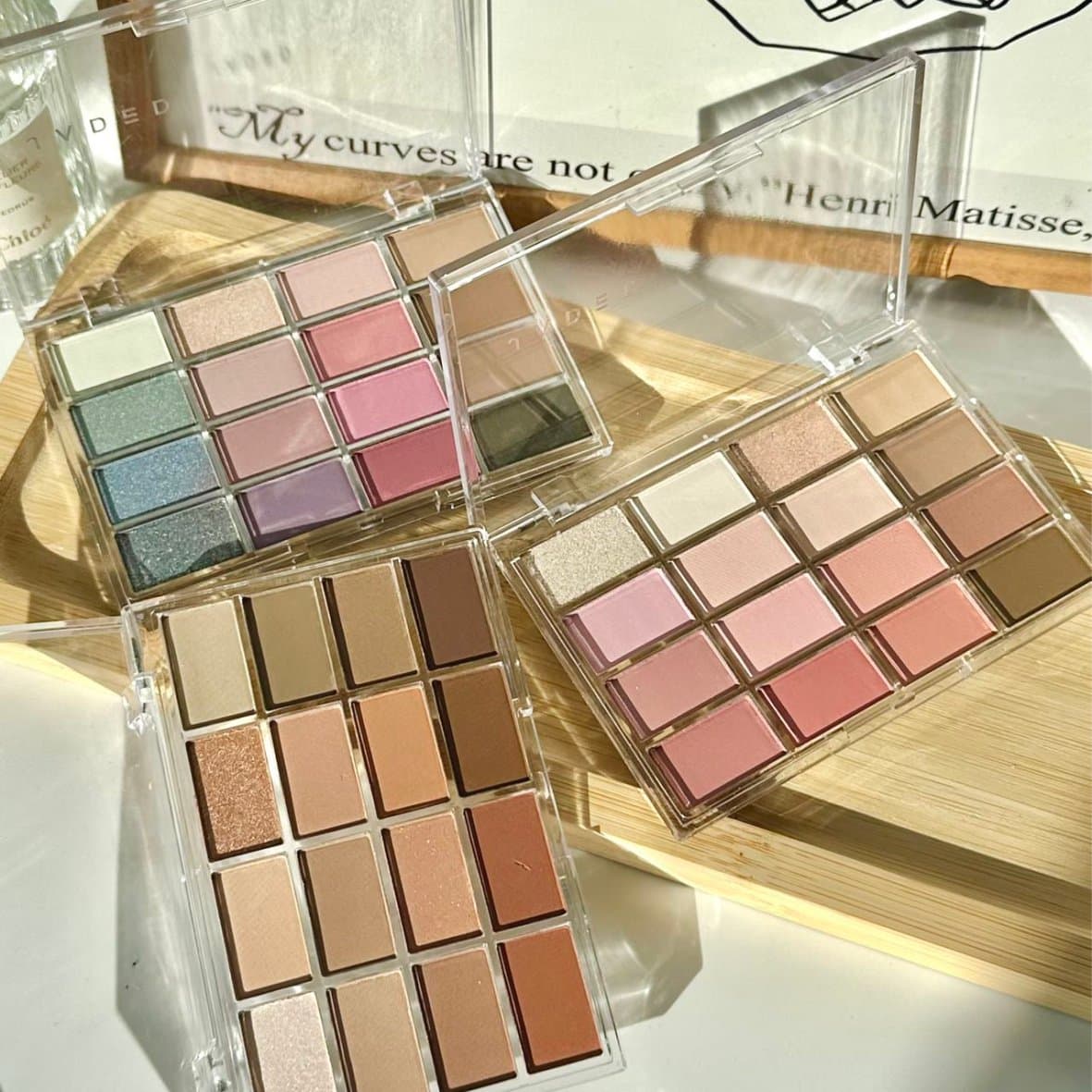 JADED Neon 16-Color Eyeshadow Palette - Korean Style, Light-Colored, Low-Saturation, No-Makeup Look, Shimmery & Matte Finishes, Affordable Eyeshadow Palette