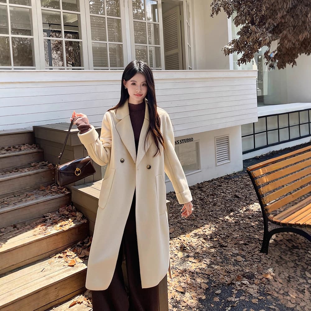 Korean-Style Internet Celebrity Autumn and Winter Long Bathrobe Double-Sided Woolen Coat/Jacket Classic Woolen Coat/Jacket