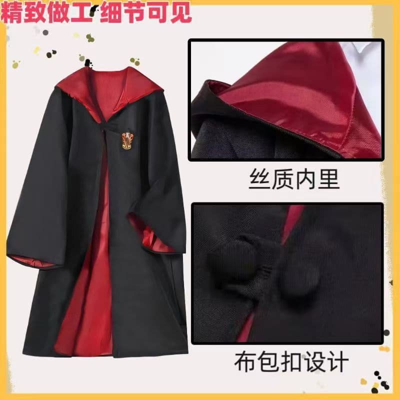 Harry Potter House Robes Cosplay Costume, Magic Robe Clothes, Adult and Children's School Uniform, Cloak, Cape