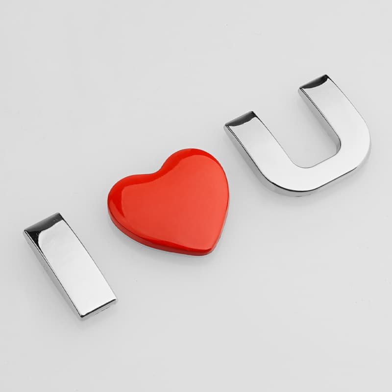 Car Letter Lowercase Sticker Personalized DIY Number Decal Creative Displacement Metal Tail Badge